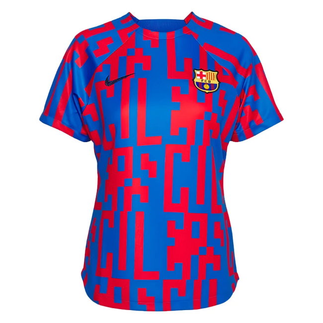 2022-2023 Barcelona Pre-Match Training Shirt (Blue) - Ladies (MEMPHIS 14)-SoccerKits Hub | Buy Soccer Jerseys Online